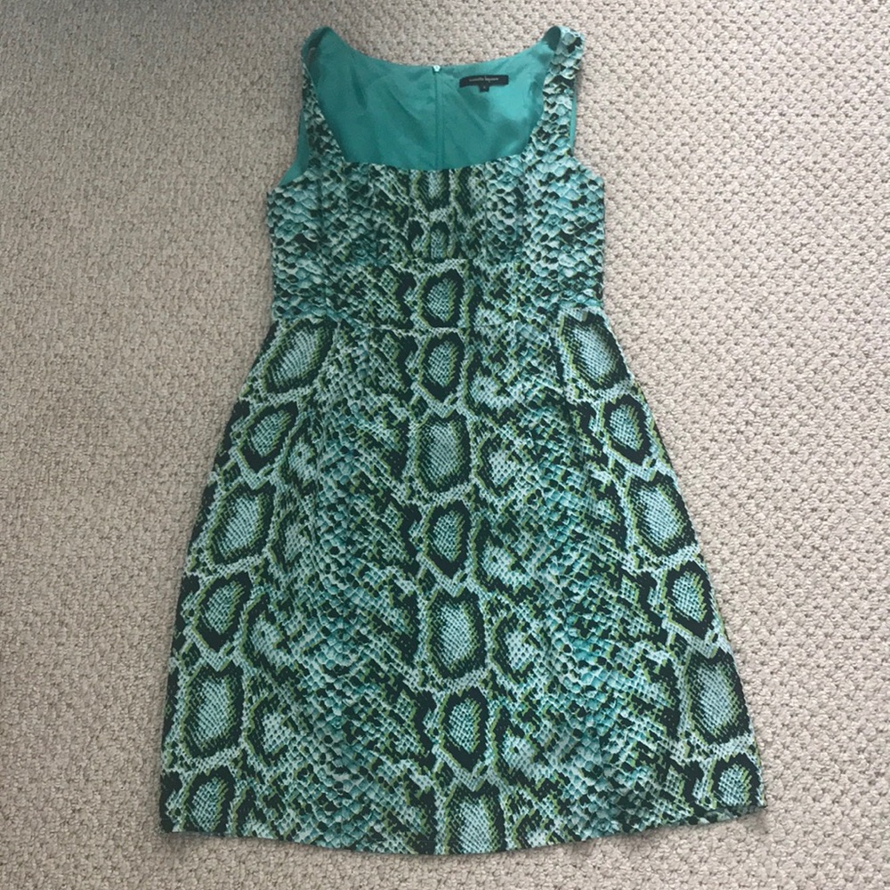 Nanette Lepore Turquoise Snakeskin Silk Dress